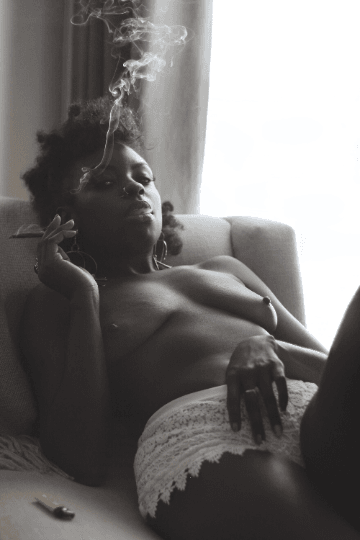 Topless Boudoir Portrait | Black Woman Fine Art Photography | Hahnemuhle Bamboo Gloss Baryta | Multiple Sizes